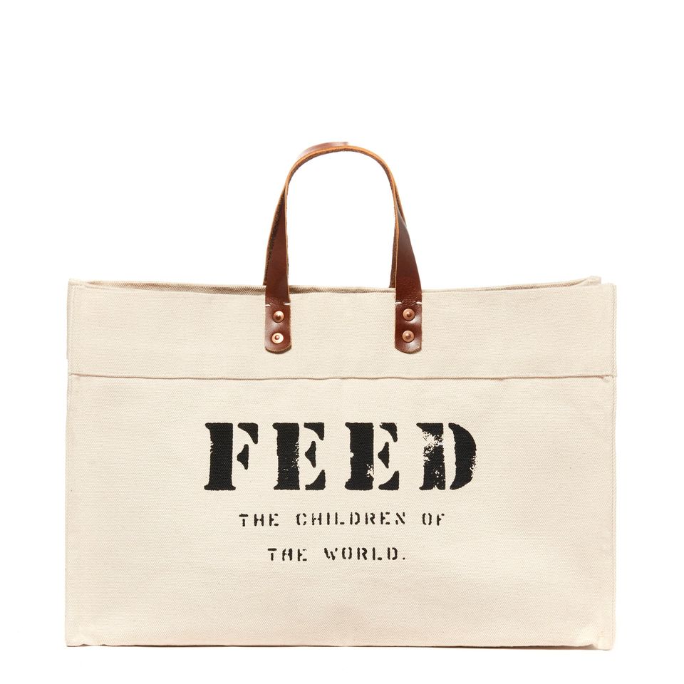 Shop bags that do good by feeding children meals by fair trade brand FEED Projects. 